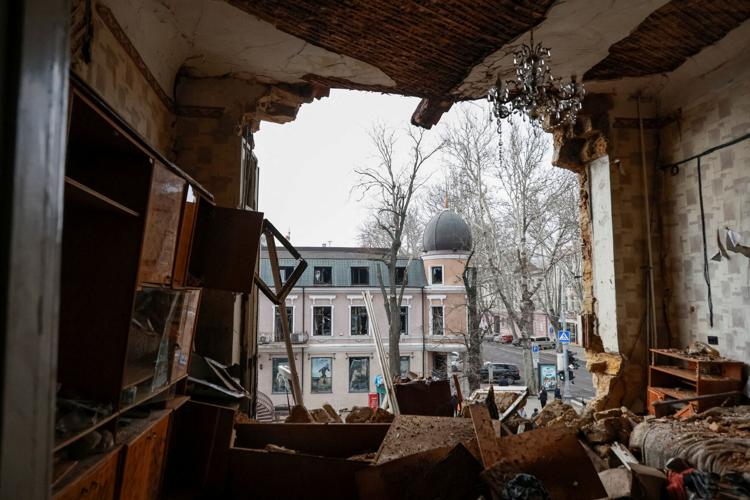 FILE PHOTO: Aftermath of a Russian drone attack in Odesa