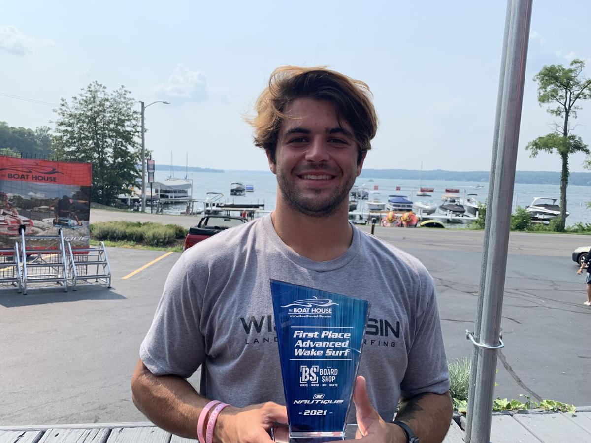 Wake surfing champion