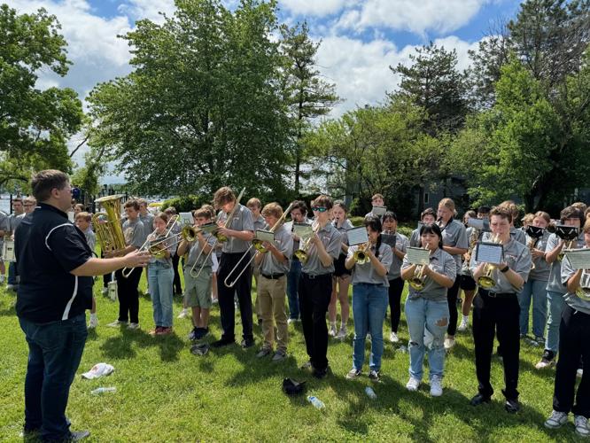 Williams Bay High School Band performs at the 2024 Memorial Day program at Edgewater Park