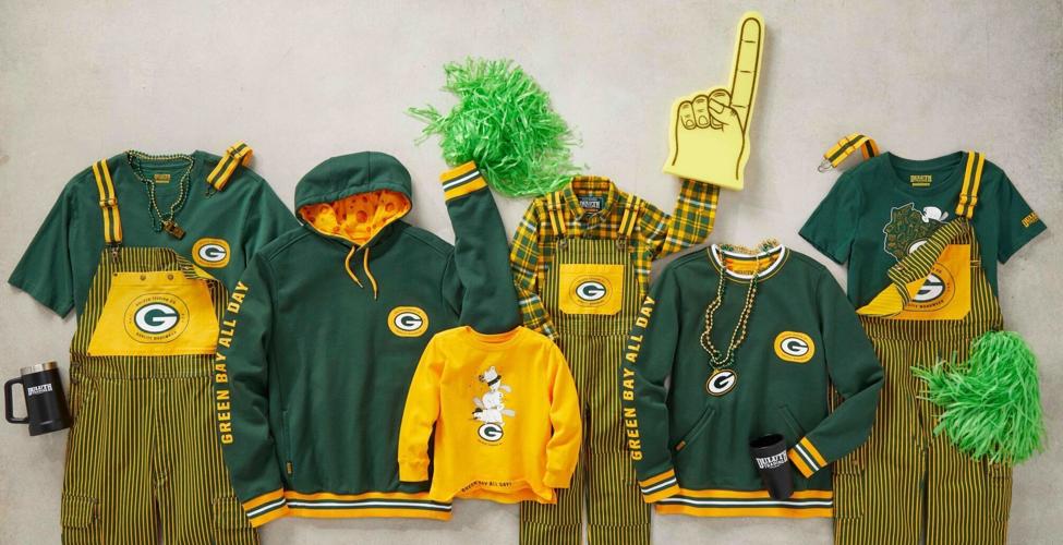 Duluth Trading Co. Packers gear.