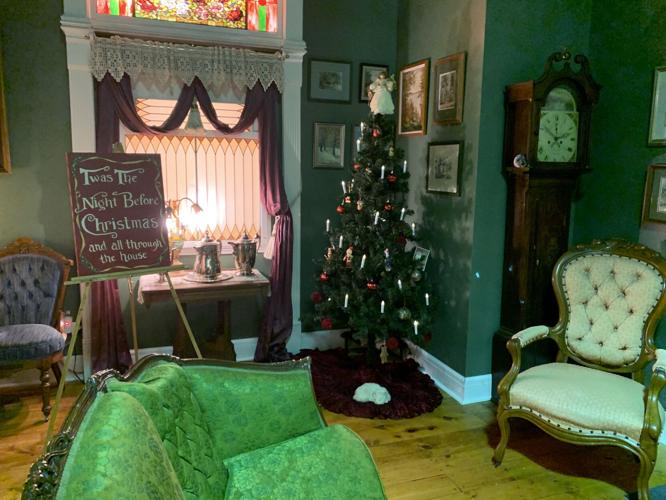 Several of the Geneva Lake Museum exhibits are decorated for the holidays