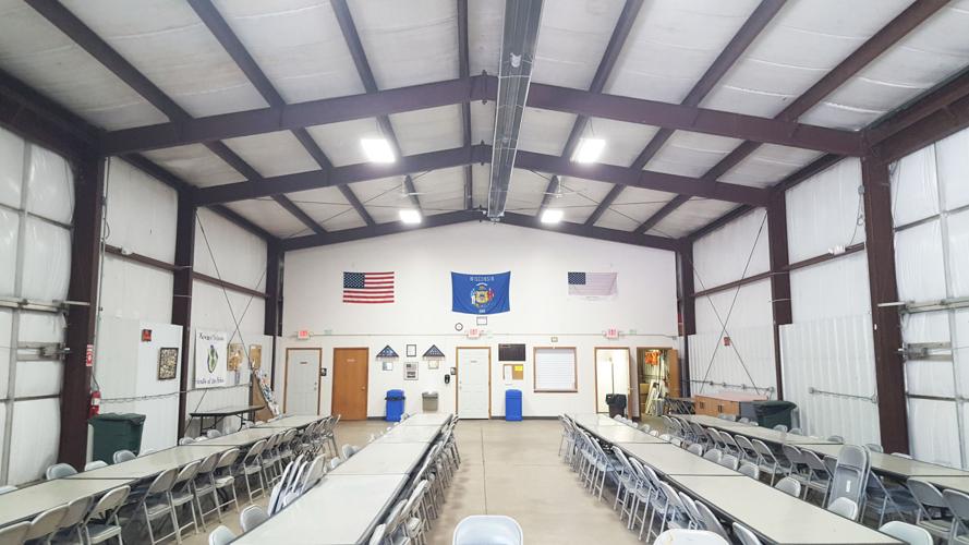 Delavan community center interior being converted into convention center