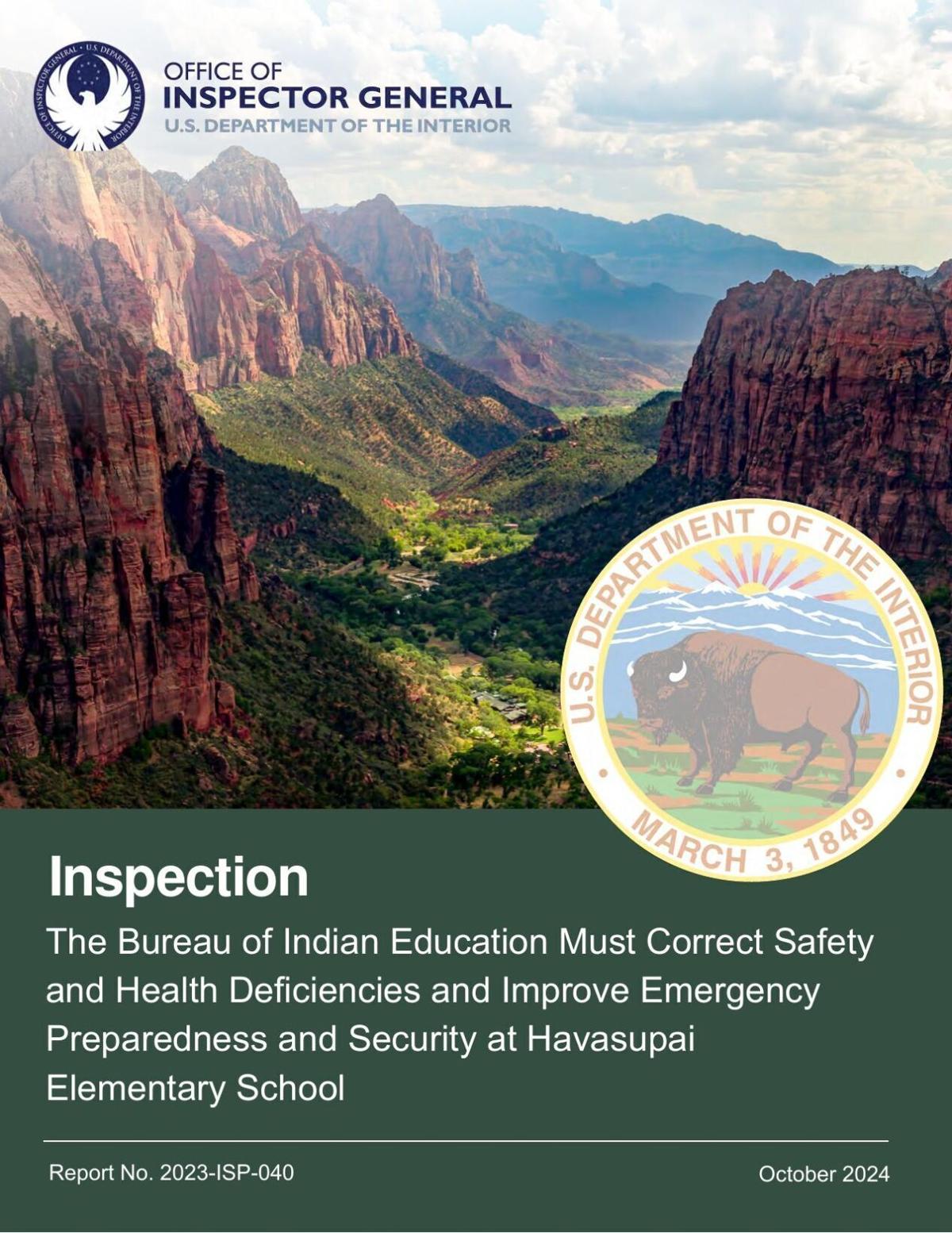 Final Inspection Report - Havasupai School Inspection