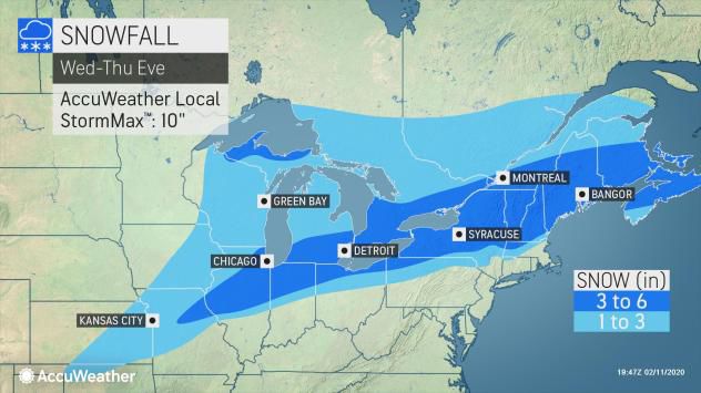Snow total forecast by AccuWeather