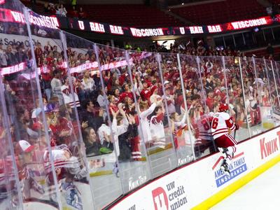 Wisconsin men's hockey celebration