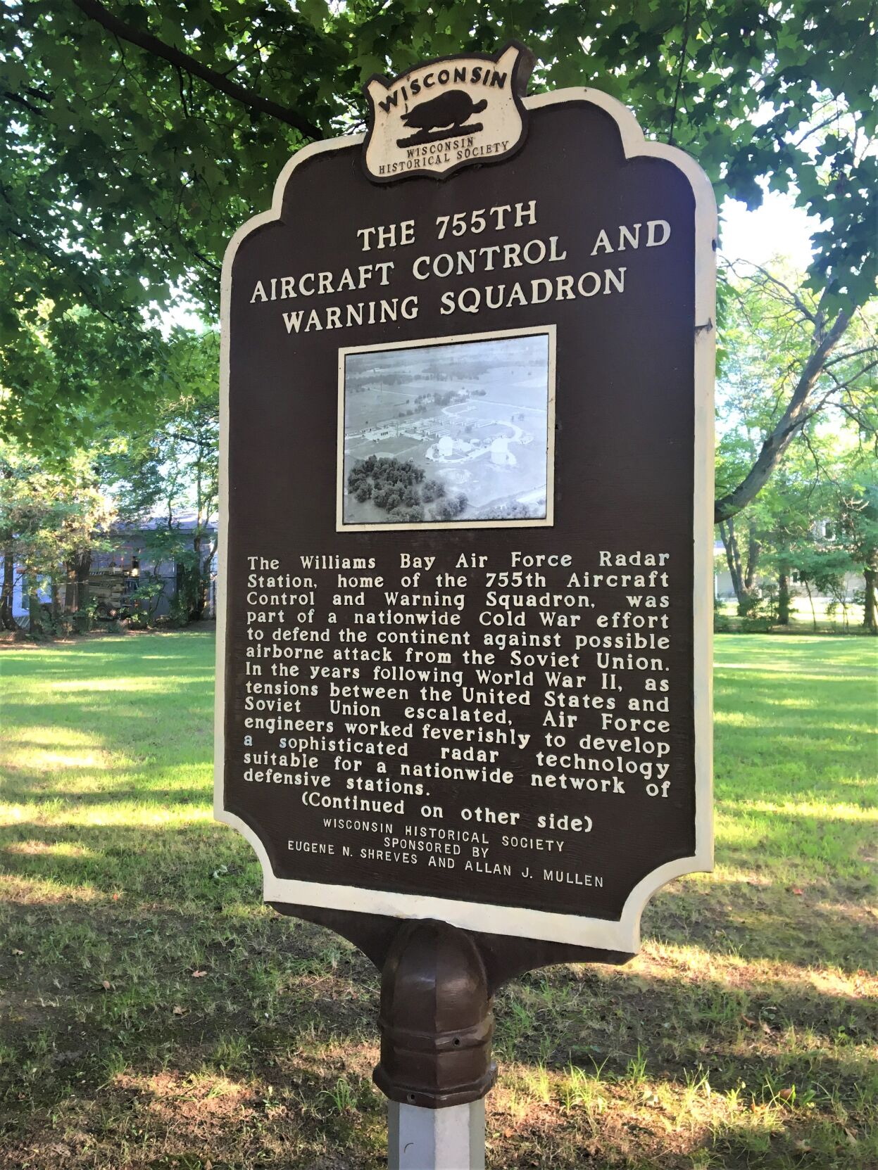 755th Aircraft Control and Warning Squadron historical marker, Williams Bay