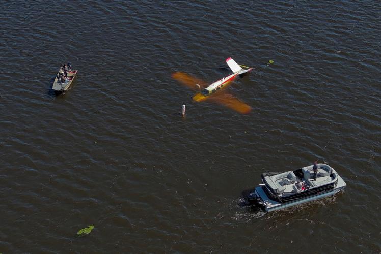 Bystanders get a look Republican gubernatorial nominee Tom Tiffany's plane on Sunday, Sept. 13, 2026, at Lake Wausau in Wausau,