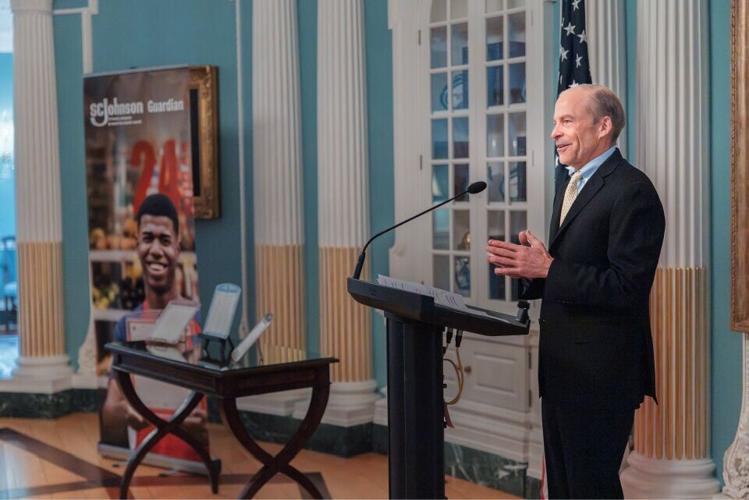 Fisk Johnson delivers remarks at partnership announcement Wednesday in Washington, D.C.