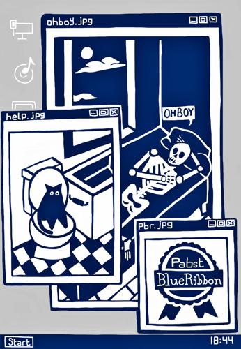 Alyssa Borkowski's winning entry into the 2022 Pabst Blue Ribbon Art Can Contest