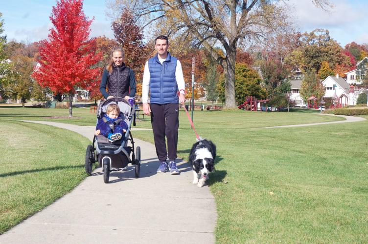 Phil and Amanda Seeber of Fontana with their dog