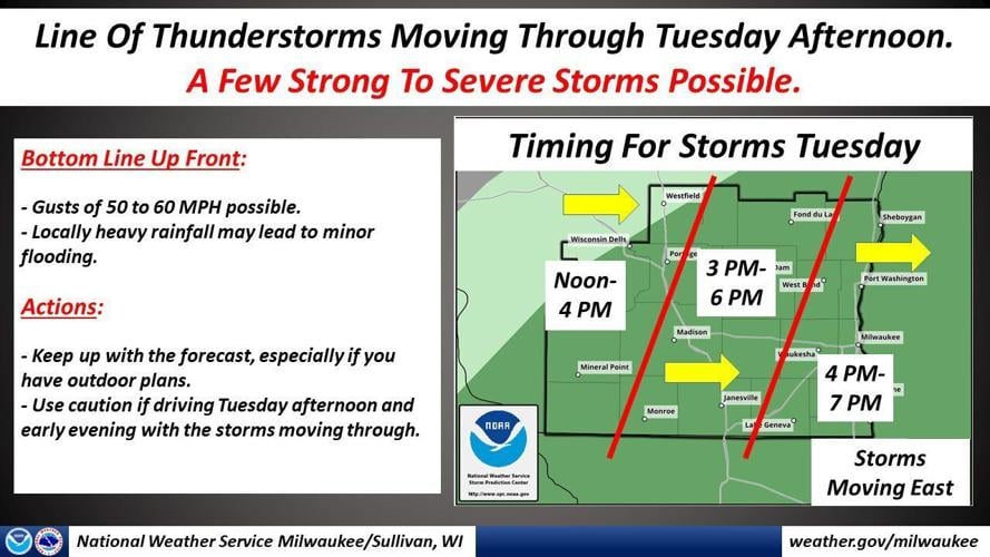 Storms forecast by National Weather Service