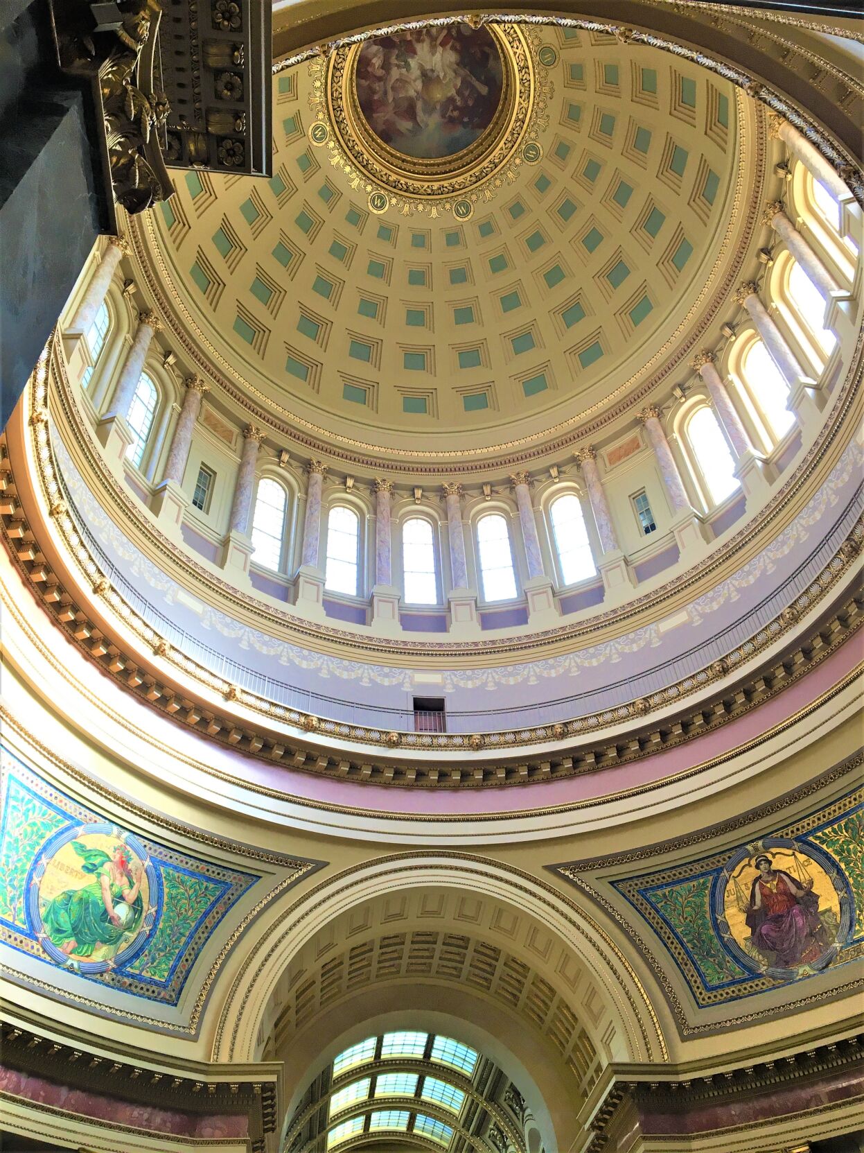 Interior view of Wisconsin State Capitol Building rotunda dome, 2 E. Main St., Madison