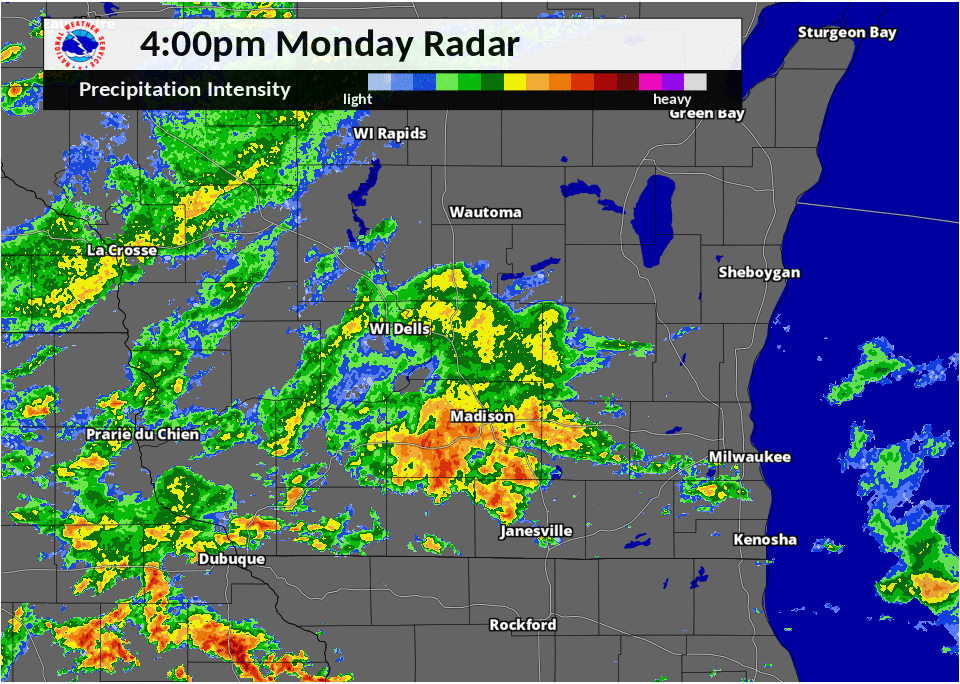 Radar loop of August 20-21 rainfall over Dane County