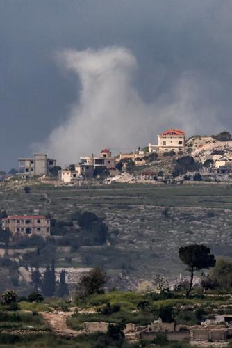 Smoke rises following an explosion in Lebanon, as seen from Israel