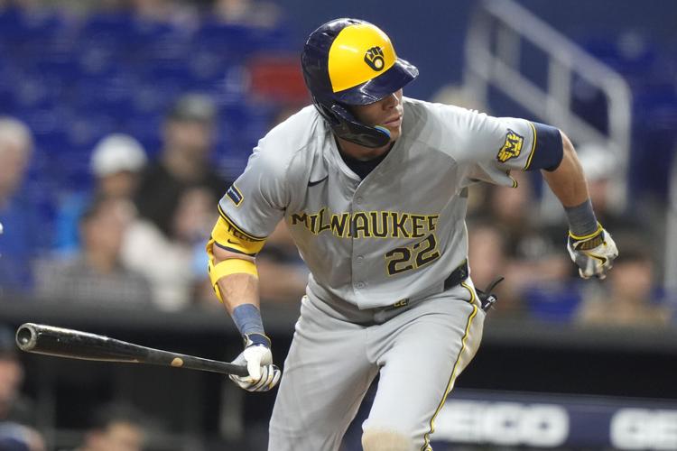 Brewers Marlins - Christian Yelich RBI triple