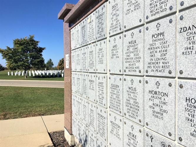 Casket burial plots and columbarium at Southern Wisconsin Veterans Memorial Cemetery, Union Grove