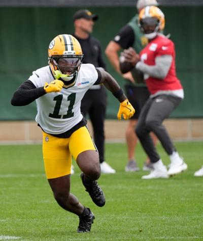Green Bay Packers Jayden Reed (11) participates in mandatory minicamp Thursday, June 11, 2026, at the Don Hutson Center in Green