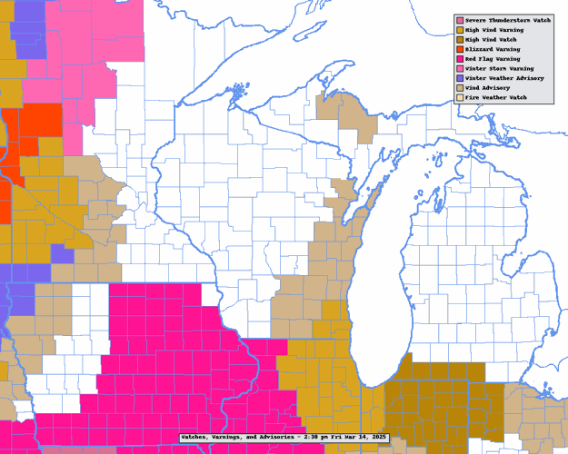 NWS watches, warnings, advisories 3-14-25