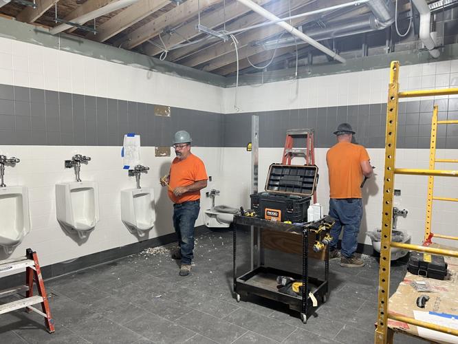Several areas of Badger High School are currently being renovated including restrooms near the cafeteria