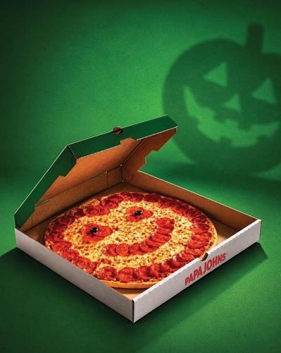 Papa Johns has its Jack-o'-lantern Pizza available through Nov. 1 for $11.99 at participating Papa Johns restaurants.