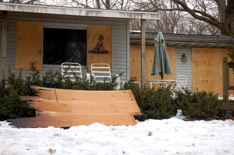 A home located at 3239 Lockwood Blvd. is boarded up after a fire occurred, Feb. 24,