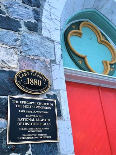 National Register of Historic Places marker at Episcopal Church of the Holy Communion, 320 Broad St., Lake Geneva