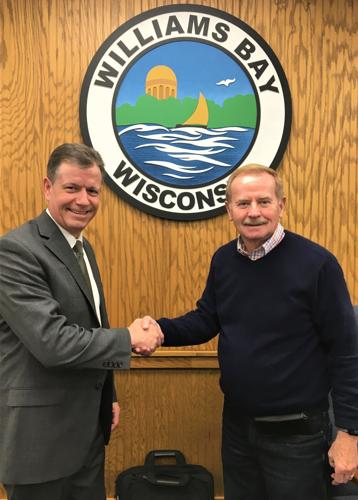 New Williams Bay Village Administrator David Lothspeich welcomed by Village President William Duncan