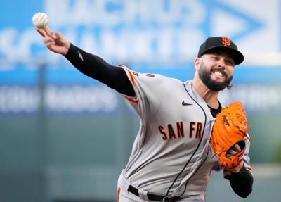 Jakob Junis pitches for Giants, AP generic file photo