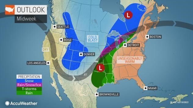 Midweek outlook by AccuWeather