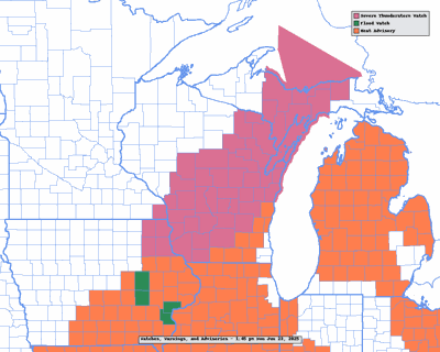 NWS watches, warnings advisories 1:45 p.m. 6-23-25