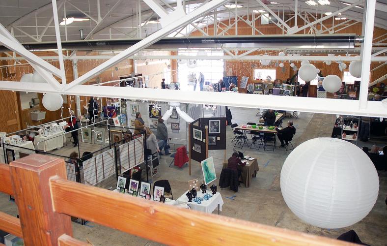 A look down at the art show