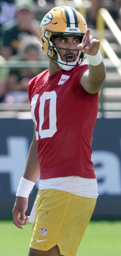 Green Bay Packers quarterback Jordan Love (10) is shown during the first day of training camp Wednesday, July 29, 2026 in Green