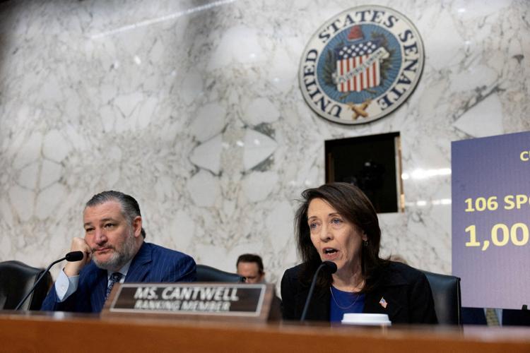 Sen. Maria Cantwell (D-WA) speaks during a hearing on the “Protect College Sports Act” before the Senate Commerce Committee