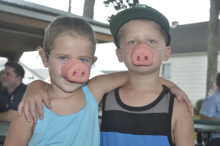 Kids with pig noses at Walworth County Fair 2018