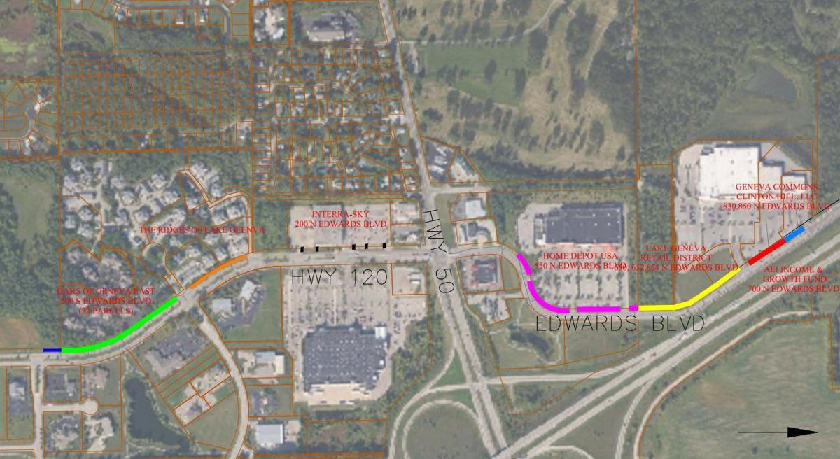 Area of proposed sidewalk