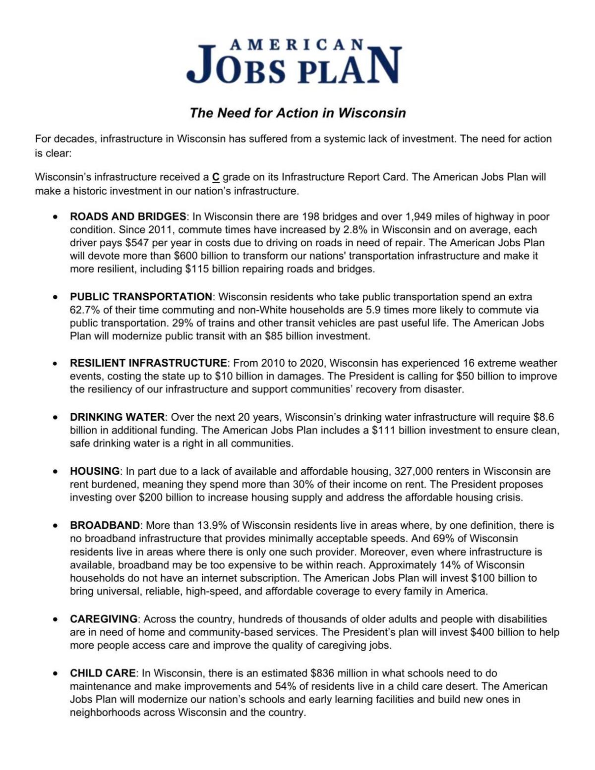 White House Infrastructure report - Wisconsin