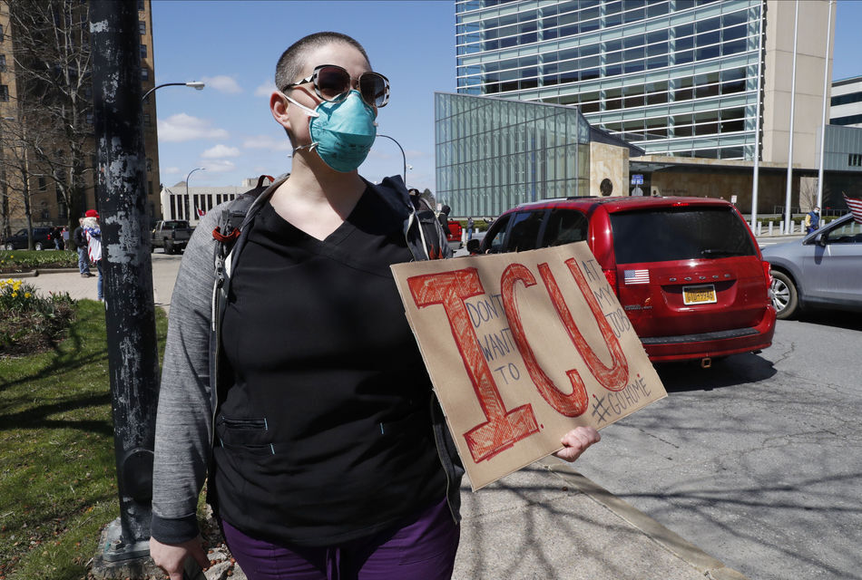 covid-19-Gridlock Buffalo-KIRKHAM-protest-stay home-2020-nurse