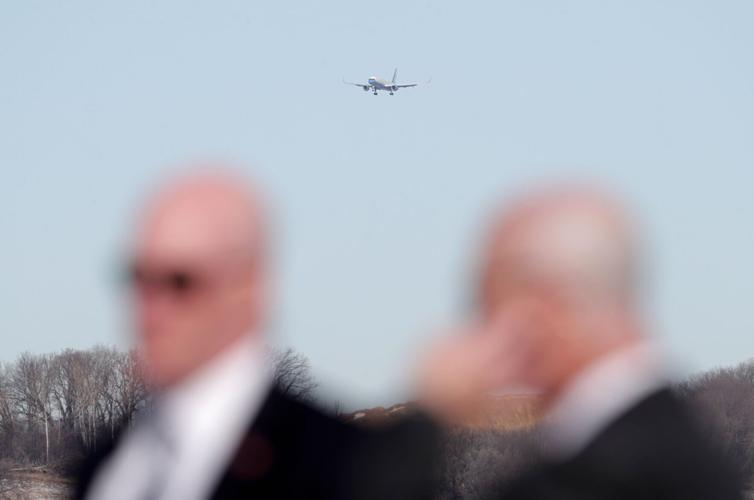 Joe Biden arrives in Madison