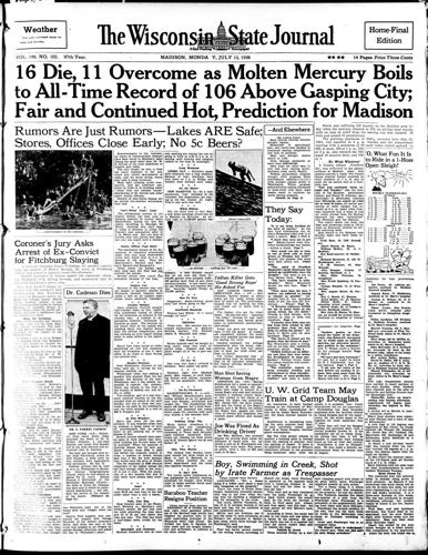 July 13, 1936 Wisconsin State Journal