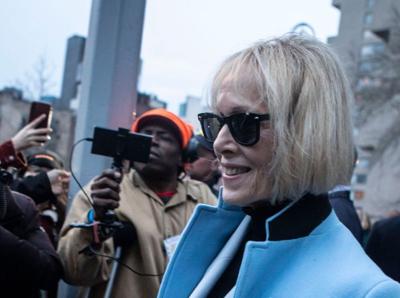 E. Jean Carroll leaves the Daniel Patrick Moynihan United States Courthouse in New York City on Jan. 25, 2024, after proceedings ended for the day in the defamation lawsuit against Donald Trump.