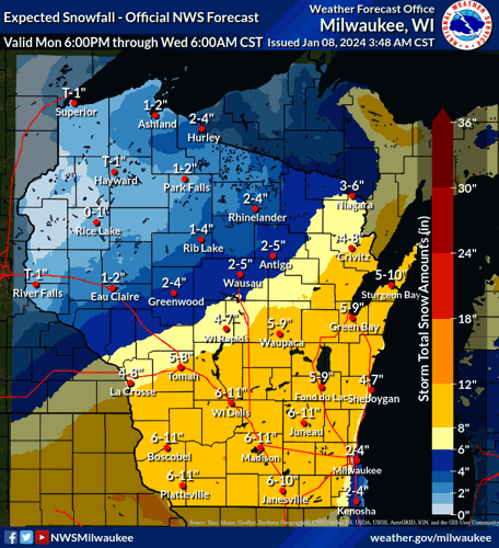 Expected snowfall for Wisconsin Jan. 8-10, 2024 storm.png