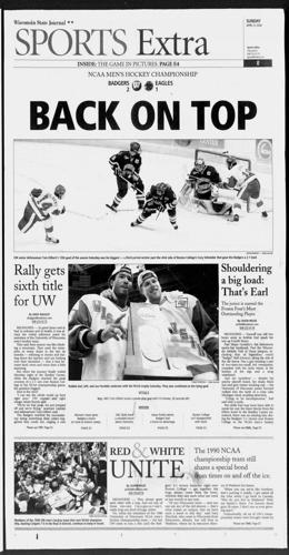 Next day's State Journal Sports section cover