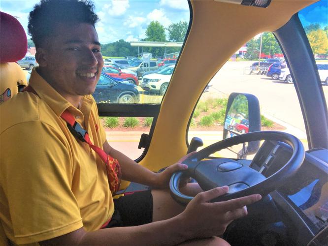 Oscar Mayer Hotdogger "Cookout Christian" Jabbar give a press tour of the Wienermobile