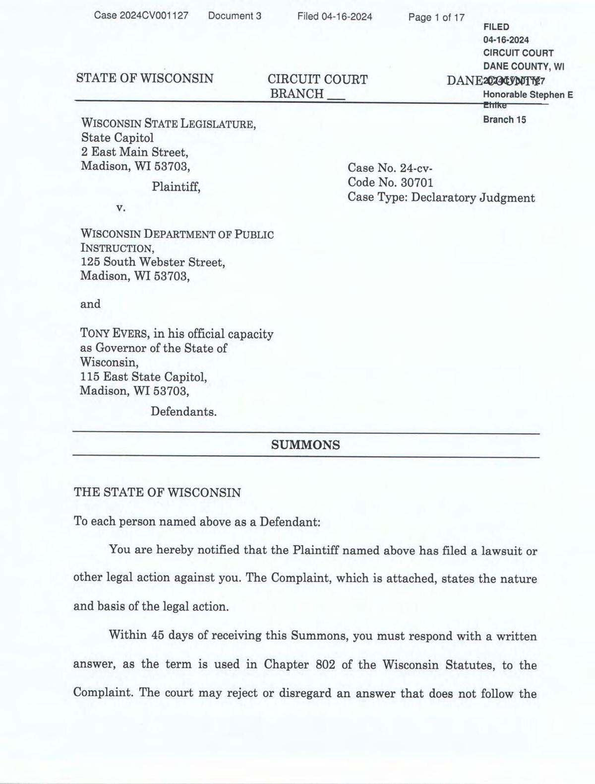 Partial veto lawsuit