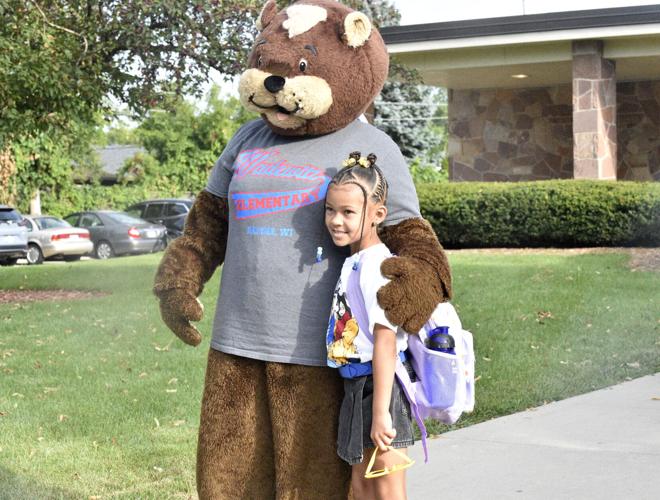 Student and bear