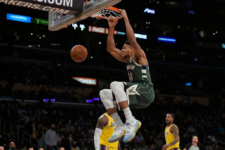 Giannis Antetokounmpo dunks, AP generic file photo