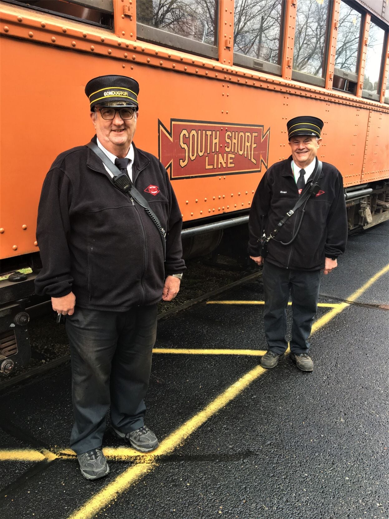Conductor Rich Burger and Motorman Evan Richards, East Troy Electric Railroad volunteers