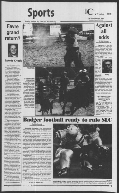 August 26, 2010 edition of the Lake Geneva Regional News Sports