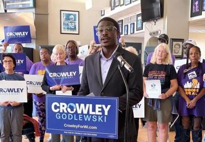 County Executive David Crowley speaks at Gee’s MKE Wellness Clinic in Milwaukee on Tuesday, September 29, 2026