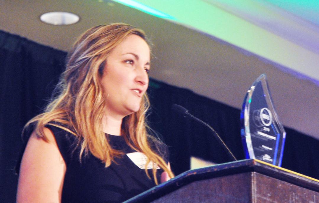 Bridget Leech, executive director for the Lake Geneva Business Improvement District, gives